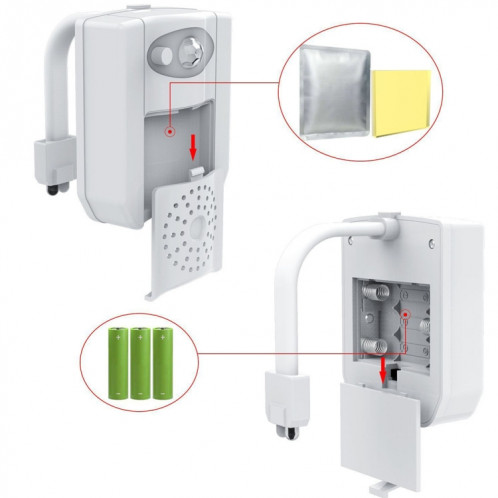 Capteur de mouvement PIR 16 couleurs + capteur de lumière Stérilisation UV Aromathérapie LED Lumière, Accueil WC Siège de salle de bain Veilleuse, DC 5V SH10461670-011