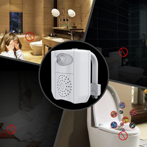 Capteur de mouvement PIR 16 couleurs + capteur de lumière Stérilisation UV Aromathérapie LED Lumière, Accueil WC Siège de salle de bain Veilleuse, DC 5V SH10461670-011