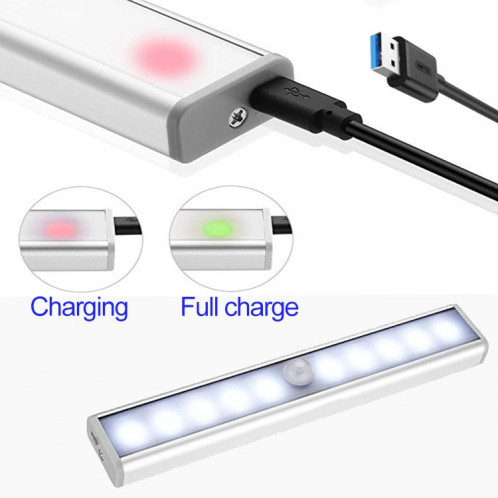 2.8W 30 LED lumière blanche grand écran capteur de corps humain intelligent lumière LED couloir armoire lumière, Version de chargement USB SH1220959-010