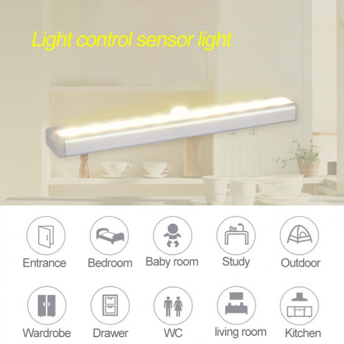 2.8W 30 LED lumière blanche grand écran capteur de corps humain intelligent lumière LED couloir armoire lumière, Version de chargement USB SH1220959-010