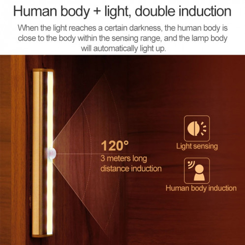 2.8W 30 LED lumière blanche grand écran capteur de corps humain intelligent lumière LED couloir armoire lumière, Version de chargement USB SH1220959-010