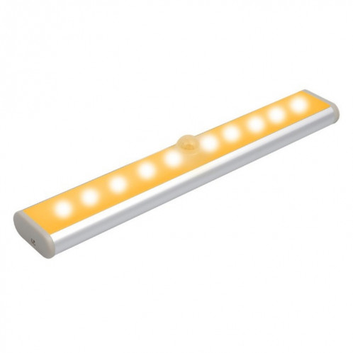 2W 10 LED lumière blanche chaude écran large capteur de corps humain intelligent lumière LED couloir armoire lumière, Version batterie SH12271519-010