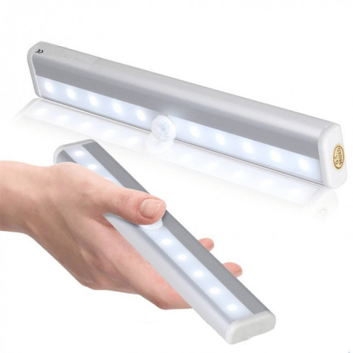 2W 10 LED lumière blanche chaude écran large capteur de corps humain intelligent lumière LED couloir armoire lumière, Version batterie SH12271519-010