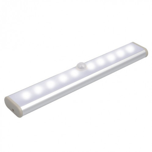 2W 10 LED lumière blanche grand écran capteur de corps humain intelligent lumière LED couloir armoire lumière, Version batterie SH1228464-010