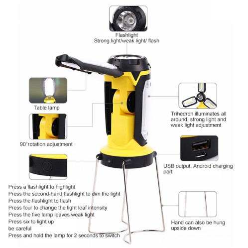 Lampe de camping multifonctionnelle de chargement USB tente extérieure lampe portable lampe de poche lampe de table (rouge) SH241R687-010