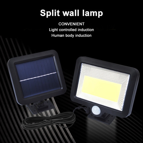 Applique murale solaire COB séparé lumière de jardin d'induction de corps humain éclairage extérieur étanche réverbère SH125247-06