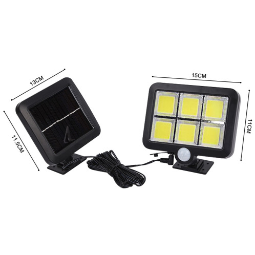 Applique murale solaire Six grille séparée du corps humain Induction lumière de jardin éclairage extérieur étanche réverbère SH12531561-04