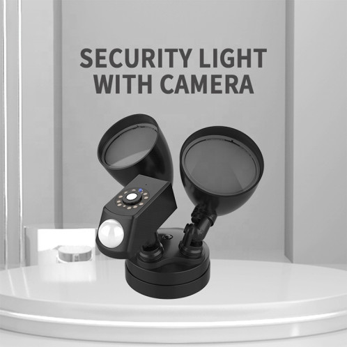 20W LED SMART SMART SPORT PRODUCLIGHT AVEC CAMERA DE SÉCURITÉ DE 1080P, 3000K LUMIÈRE CHALEUR (Noir) SH316B1296-07