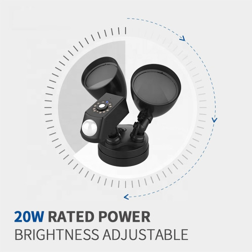 20W LED SMART SMART SPORT PRODUCLIGHT AVEC CAMERA DE SÉCURITÉ DE 1080P, 3000K LUMIÈRE CHALEUR (Noir) SH316B1296-07