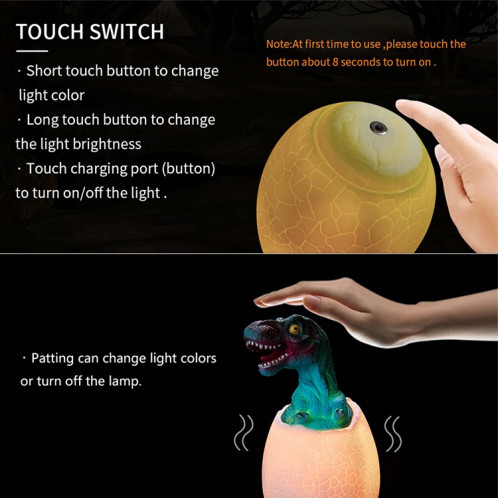 Veilleuse décorative 3D Creative Touch de forme de Tyrannosaurus, version 3 couleurs Patting SH1332451-010