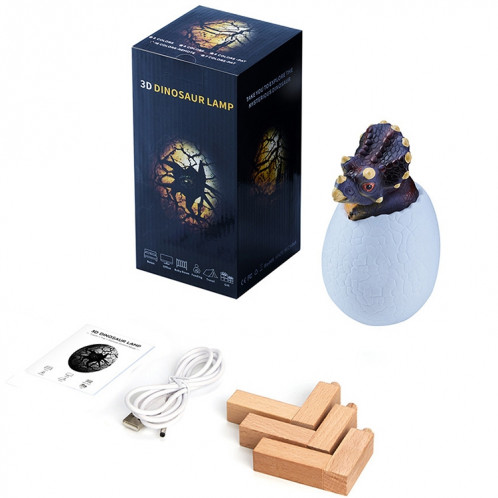 Triceratops forme veilleuse décorative 3D Creative Touch, version 3 couleurs Patting SH1338239-010