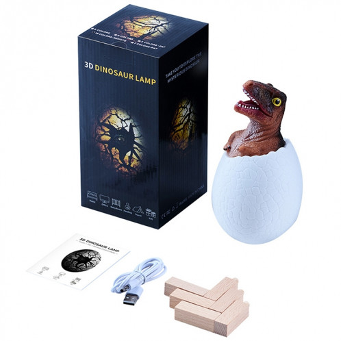 Raptor Shape Creative Touch Veilleuse décorative 3D, 3 couleurs Patting Version SH13401049-010