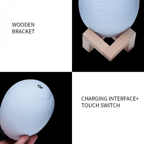 Raptor Shape Creative Touch Veilleuse décorative 3D, 3 couleurs Patting Version SH13401049-010