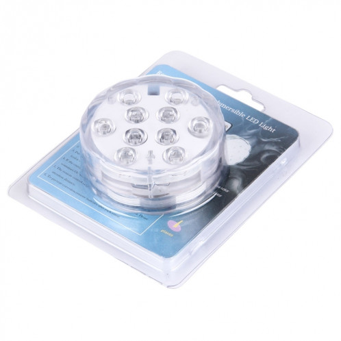 Lumière submersible imperméable de LED, 10 LEDs Cylindre télécommandé avec le contrôleur à distance, gamme de contrôle à distance (dans la zone ouverte): 24-30 pieds SH13421495-012