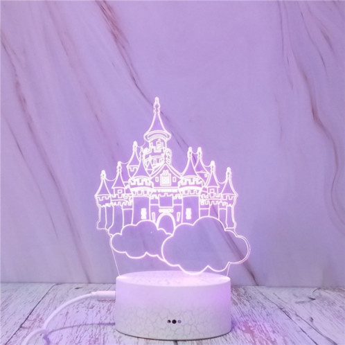 Château dans le ciel forme créative Crack Touch atténuant la lumière de nuit décorative colorée 3D SH14451004-07