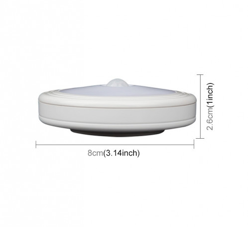 0.3W lumière blanche de forme ronde LED lumière de capteur PIR, 6 LED 30 LM SMD-3528 pour armoires SH94WL748-013