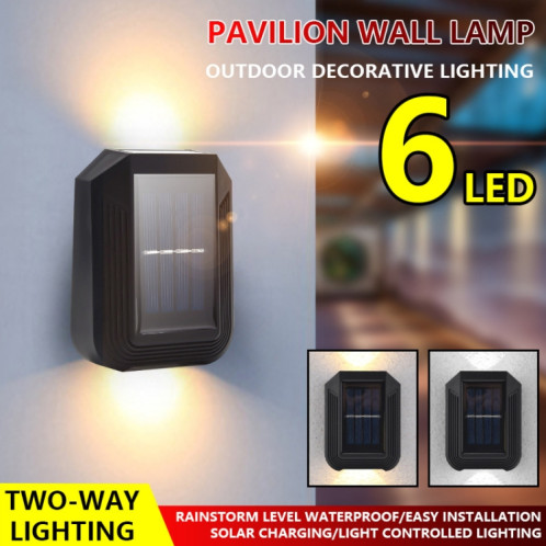 Applique Solaire 6 LED Extérieur Jardin Décoratif Up And Down Light (Blanc Chaud) SH70WW1942-09