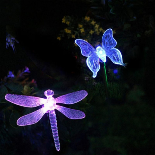 A106 3 PCS Coloré LED Lumière Solaire Puissance Lampe, Oiseau Libellule Papillon Motif En Plein Air Jardin Paysage Chemin Décoratif Lumière SH1976468-010