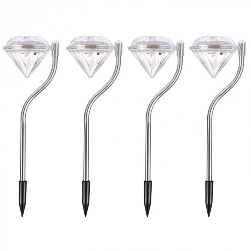 Lampe d'énergie solaire de A108 4 PCS RVB LED, lumières décoratives de diamant de chemin de paysage extérieur de jardin SH1978809-012