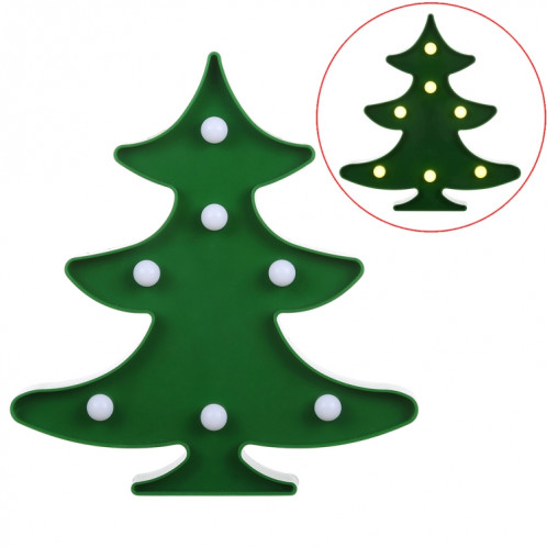 Arbre de Noël créatif en forme de lampe de décoration à DEL blanc chaud, 2 piles AA SH089G825-06