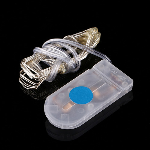 2m 20 LEDs SMD 0603 IP65 Batteries à bouton CR2032 imperméables à l'eau Silver Color Copper Wire String Light Lampes de fête / Décoration Light Strip (Blue Light) S228BL3-045