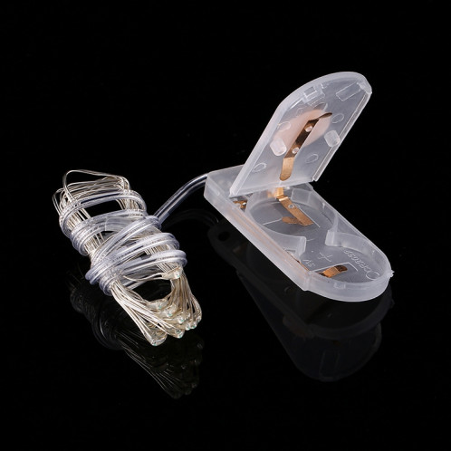 2m 20 LEDs SMD 0603 IP65 Batteries à bouton CR2032 imperméables à l'eau Silver Color Copper Wire String Light Lampes de fête / Décoration Light Strip (Blue Light) S228BL3-045