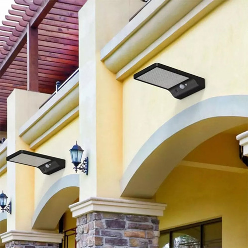 3.8W 48 LED bicolores télécommande édition extérieure étanche solaire capteur de lumière murale jardin lumière réverbère sans poteau, flux lumineux: 450lm SH176W1222-08