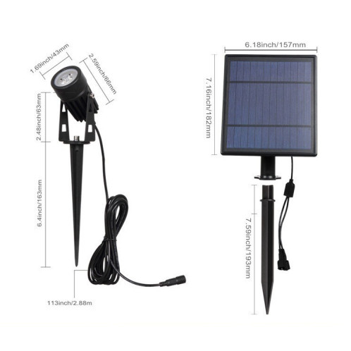 3W One for Three Solar Spotlight Outdoor IP65 Lampe de pelouse à induction étanche à contrôle de la lumière, Flux lumineux: 300-400lm (Fixation cyclique RVB) SH21821752-013