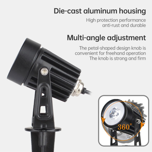 3W One for Three Solar Spotlight Outdoor IP65 Lampe de pelouse à induction étanche à contrôle de la lumière, Flux lumineux: 300-400lm (Fixation cyclique RVB) SH21821752-013
