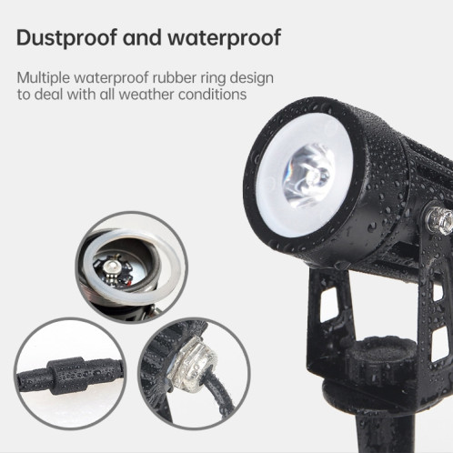 3W One for Three Solar Spotlight Outdoor IP65 Lampe de pelouse à induction étanche à contrôle de la lumière, Flux lumineux: 300-400lm (Fixation cyclique RVB) SH21821752-013