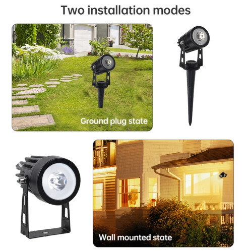 3W One for Three Solar Spotlight Outdoor IP65 Lampe de pelouse à induction étanche à contrôle de la lumière, Flux lumineux: 300-400lm (Fixation cyclique RVB) SH21821752-013