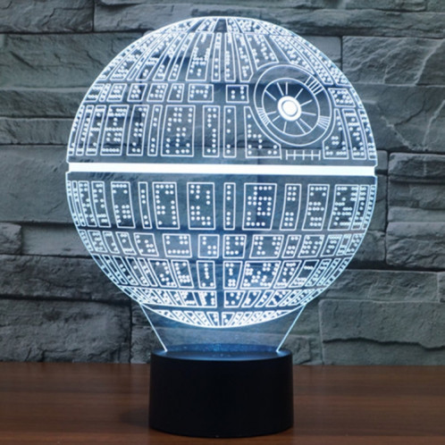 Death Star Style 7 Couleur Décoloration Creative Visual Stéréo Lampe 3D Tactile Commutateur LED Lumière Bureau Lampe de Nuit Lumière SD2298561-012