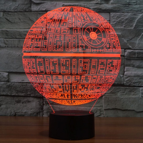 Death Star Style 7 Couleur Décoloration Creative Visual Stéréo Lampe 3D Tactile Commutateur LED Lumière Bureau Lampe de Nuit Lumière SD2298561-012