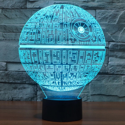 Death Star Style 7 Couleur Décoloration Creative Visual Stéréo Lampe 3D Tactile Commutateur LED Lumière Bureau Lampe de Nuit Lumière SD2298561-012