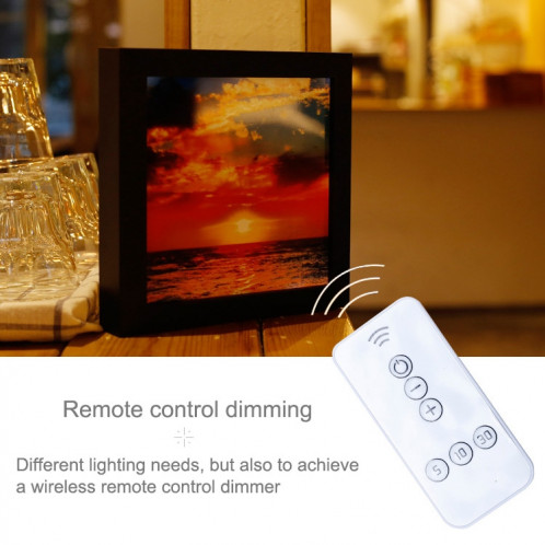 1 W Sunset Pattern Télécommande Dimming Chaud Blanc Lumière Creative Photo Cadre LED Décoration Lampe Nouveauté Cadeau Nuit Lumière Lampe S1586B900-07