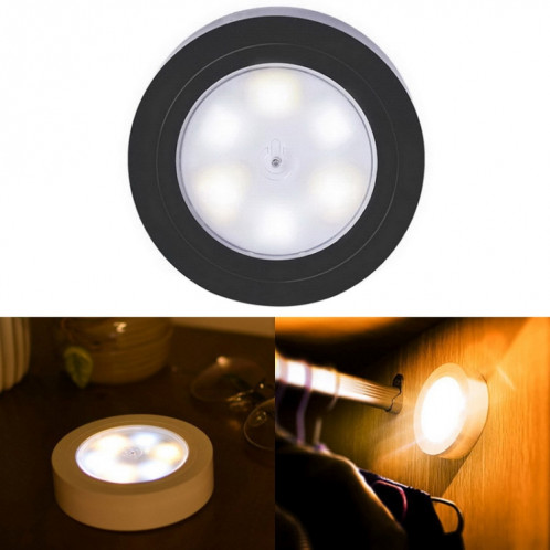 1.2W 6 LEDs Chaud Blanc / Blanc / Jaune Lumière Décoration Night Light pour Voiture, Hôtel, Couloir, Hall d'Exposition, Armoire (Noir) S1588B1919-08
