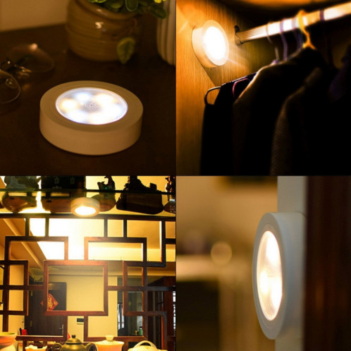 1.2W 6 LEDs Chaud Blanc / Blanc / Jaune Lumière Décoration Night Light pour Voiture, Hôtel, Couloir, Hall d'Exposition, Armoire (Blanc) S1588W222-08