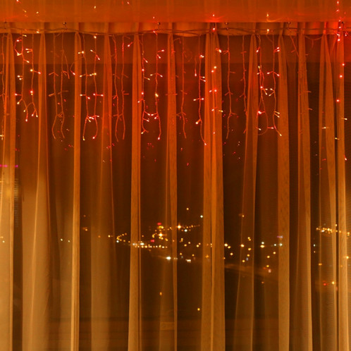 3.5m 6W 96 LEDs peu de barres de glace lumières de déviation de la chaîne avec le joint d'extrémité et le contrôleur multi-fonction, prise de l'UE, AC 220V (lumière rouge) S30ARL1284-08