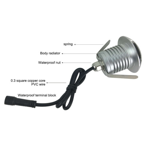 Lampe enterrée polarisée intégrée de 3W LED IP67 lampe de coquille de tortue étanche lampe de pelouse de jardin extérieur, lumière chaude 3000K Q3 lumière à trois voies SH2836924-06