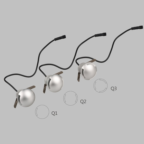 Lampe enterrée polarisée intégrée de 3W LED IP67 lampe de coquille de tortue étanche lampe de pelouse de jardin extérieur, lumière chaude 3000K Q3 lumière à trois voies SH2836924-06