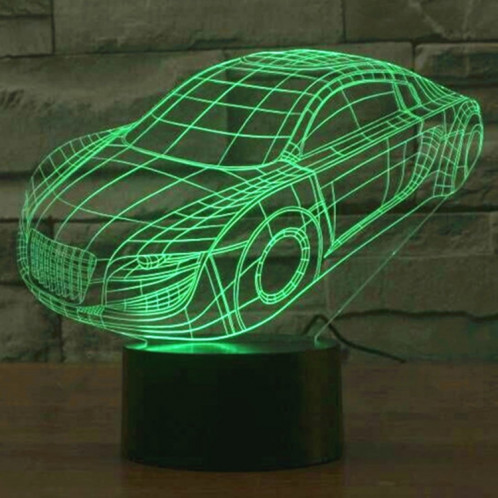 Style de voiture 7 Couleur de décoloration Lampe de stéréo visuelle créative Commande de commutation tactile 3D Lumière de lumière LED Lampe de bureau Lampe de nuit SS28828-013