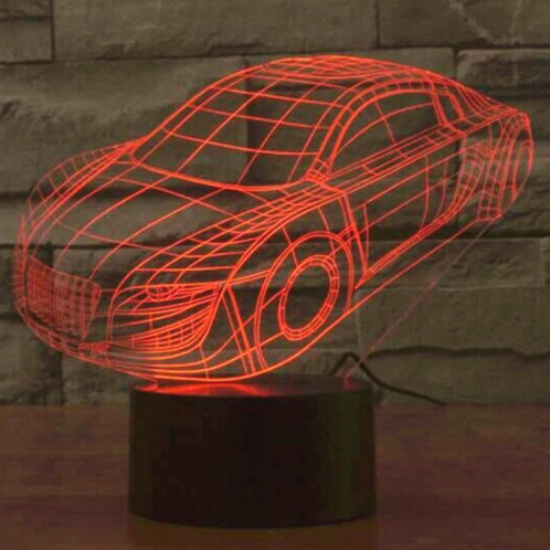 Style de voiture 7 Couleur de décoloration Lampe de stéréo visuelle créative Commande de commutation tactile 3D Lumière de lumière LED Lampe de bureau Lampe de nuit SS28828-013