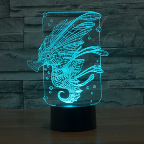 Hippocampe Style 7 Couleur Décoloration Creative Visual Stéréo Lampe 3D Tactile Commutateur LED Lumière Bureau Lampe Nuit Lumière SH28871088-013