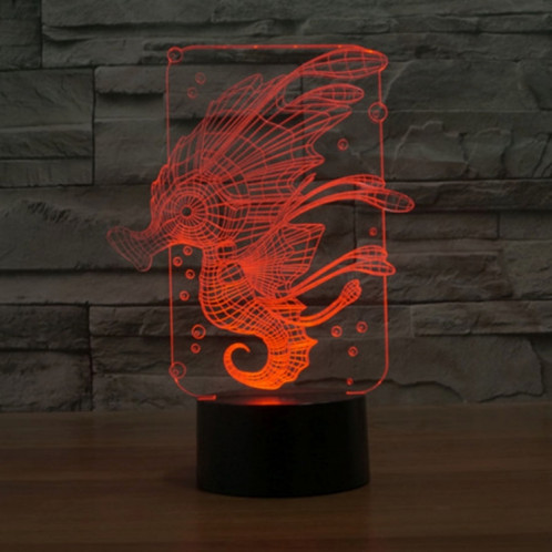 Hippocampe Style 7 Couleur Décoloration Creative Visual Stéréo Lampe 3D Tactile Commutateur LED Lumière Bureau Lampe Nuit Lumière SH28871088-013