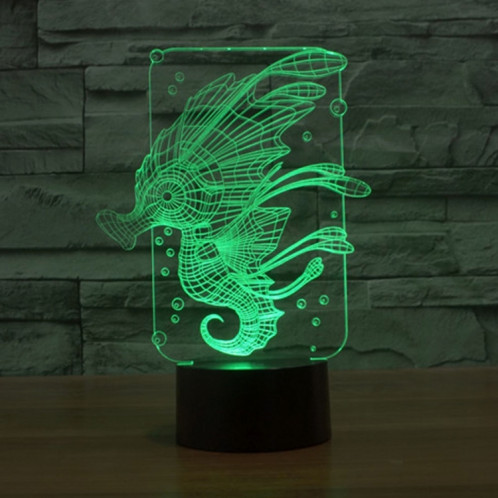 Hippocampe Style 7 Couleur Décoloration Creative Visual Stéréo Lampe 3D Tactile Commutateur LED Lumière Bureau Lampe Nuit Lumière SH28871088-013