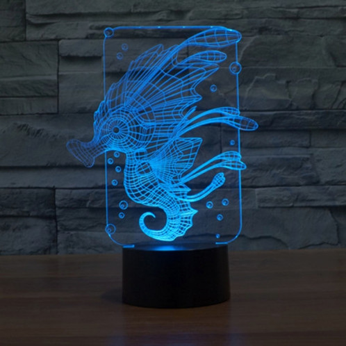 Hippocampe Style 7 Couleur Décoloration Creative Visual Stéréo Lampe 3D Tactile Commutateur LED Lumière Bureau Lampe Nuit Lumière SH28871088-013