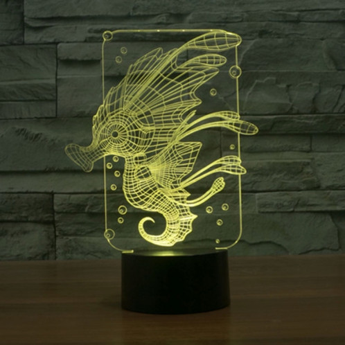 Hippocampe Style 7 Couleur Décoloration Creative Visual Stéréo Lampe 3D Tactile Commutateur LED Lumière Bureau Lampe Nuit Lumière SH28871088-013