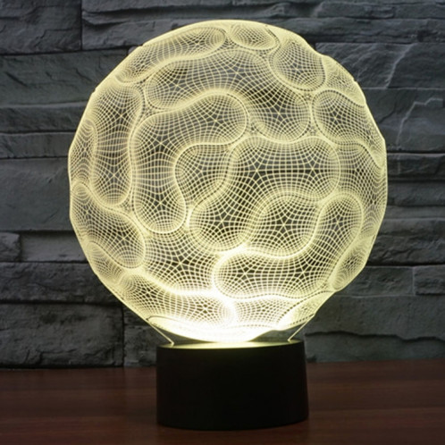 Brain Style 7 Color Deccoloration Creative Visual stéréo lampe 3D Touch Switch Control LED Light Lampe de bureau Night Light SB28886-013