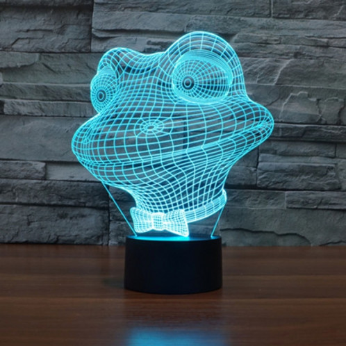 Grenouille Style 7 Couleur Décoloration Creative Visual Stéréo Lampe 3D Tactile Commutateur LED Lumière Bureau Lampe Nuit Lumière SG28901105-013