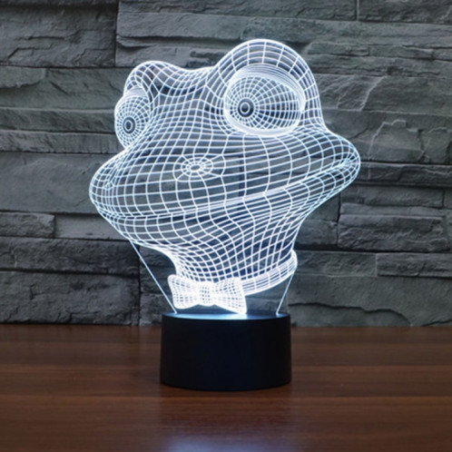 Grenouille Style 7 Couleur Décoloration Creative Visual Stéréo Lampe 3D Tactile Commutateur LED Lumière Bureau Lampe Nuit Lumière SG28901105-013